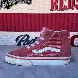 Size 8.5c - Vans Toddler Infant Baby  High Top SK8-Hi‎ Micro Sequins Zip Shoes